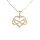 moissanite infinity heart necklaces in yellow gold vermeil